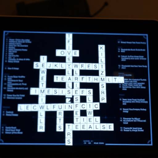 クロスワードパズルの画面